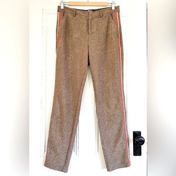 Scotch & Soda Maison Tapered Lurex Pants in Gold. Size Small. - Picture 7 of 11